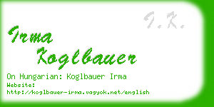 irma koglbauer business card